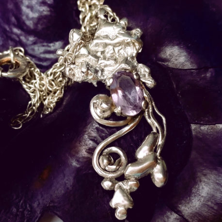 amethyst charm necklace