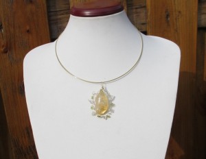 tumbled yellow citrine necklace