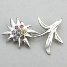 silver edelweiss pin