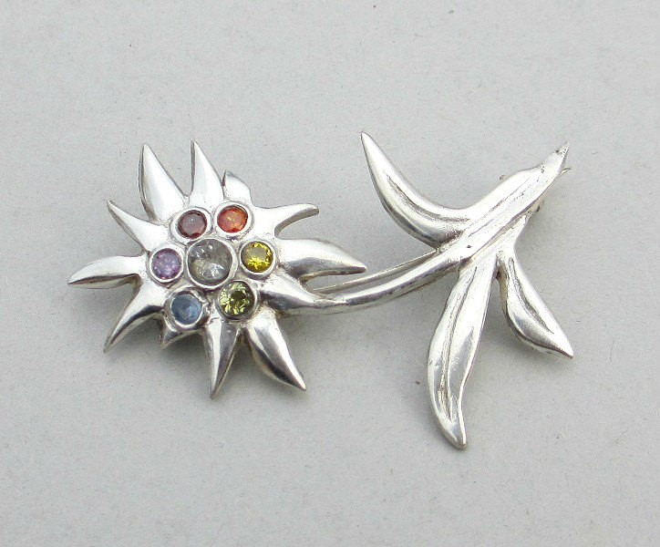 silver edelweiss pin