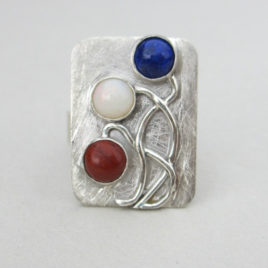 red white blue ring