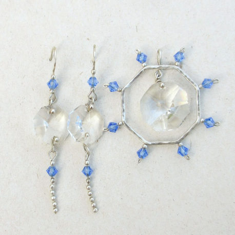 nautical jewelry set blue white