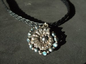 Black ammonite necklace