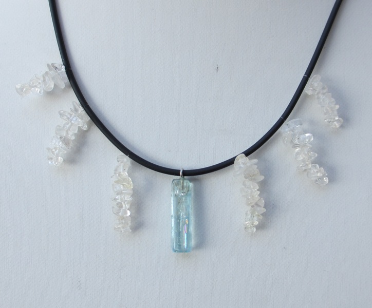 aquamarine crystal necklace