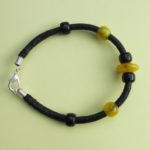 yellow and black bracelet