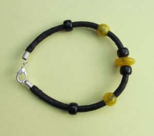 yellow and black bracelet