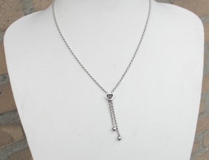 Sterling silver heart chain necklace