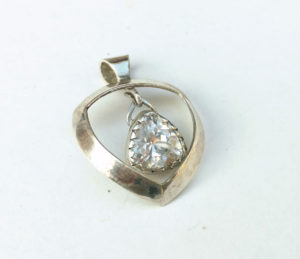 Imitation diamond pendant sterling silver