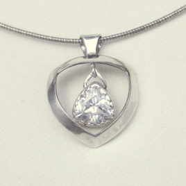 Imitation diamond pendant sterling silver