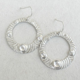 Circles hoop earrings silver 999