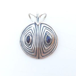 Two sapphire necklace fine silver, genuine sapphire