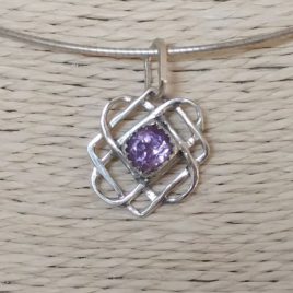Star of Svarog amethyst charm, pendant, 925 silver