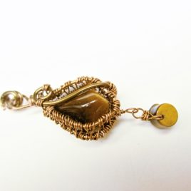 Tigers eye necklace copper, bronze