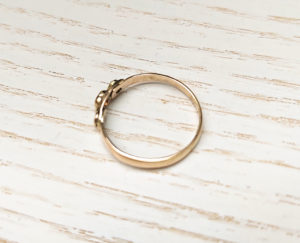 Dainty ring solid 14 k rose gold