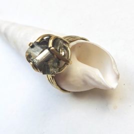 Pyrite crystal ring brass, sized to order EU 16-22