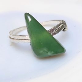 Wyoming jade triangle ring, sterling silver, sized to order
