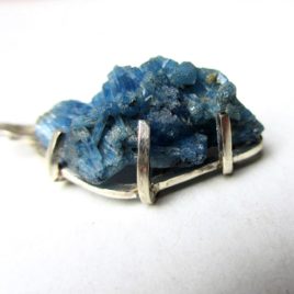 Vorobyevite Blue Beryl Crystal Pendant, set in Sterling Silver