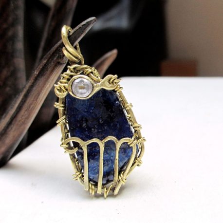 Virgo birthstone pendant genuine sapphire,