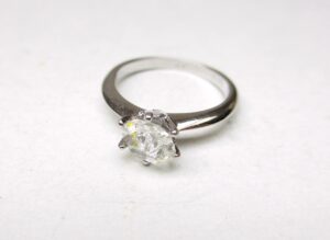 Raw Herkimer diamond quartz ring, sterling silver