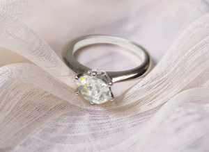 Raw Herkimer diamond ring size 17,8