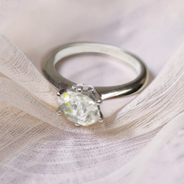 Raw Herkimer diamond ring size 17,8