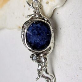 Raw blue sapphire necklace