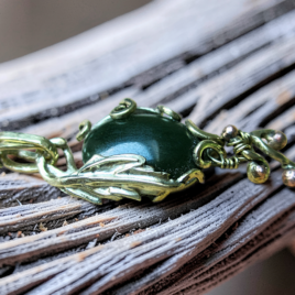 Handcrafted Botanical Green Jade Pendant Wire Wrapped 